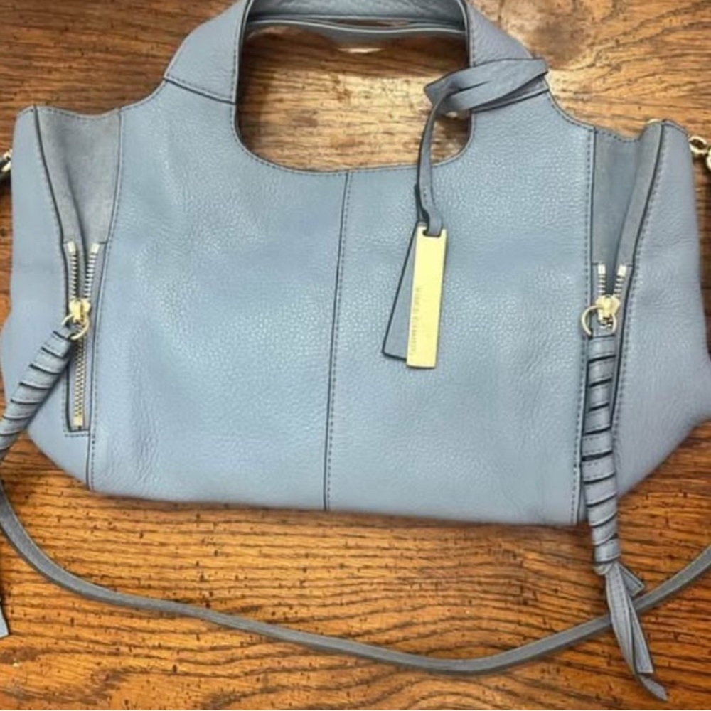 Elegant Blue Leather Handbag